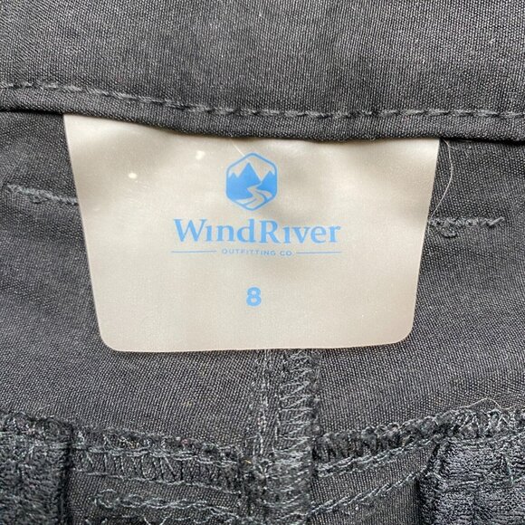 WindRiver Capri Pants Women's 8 Black Nylon Stretch Zipper Cargo Pockets Outdoor - Picture 4 of 11
